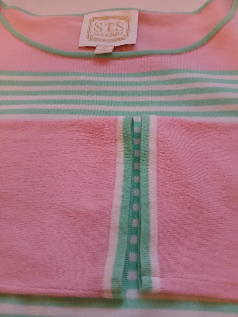 Sail to Sable Mint, Pink and White Striped Knit Dress Size M - Picture 9 of 9